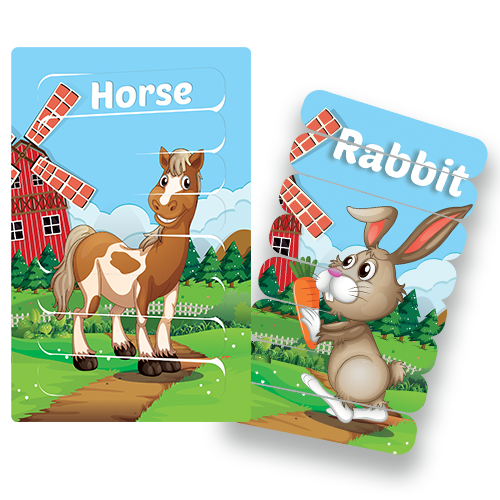 Bauernhof Tiere - Streifen Puzzle